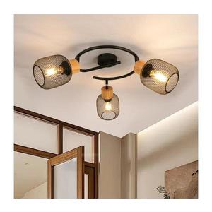 Brilagi - Spot BASKLITE 3xE27/15W/230V lemn de cauciuc/negru imagine