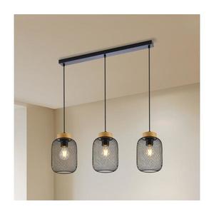 Brilagi - Pendul pe cablu BASKLITE 3xE27/15W/230V lemn de cauciuc/negru imagine