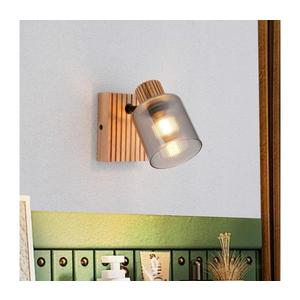 Brilagi - Aplica spot de perete HYGGE 1xE14/15W/230V lemn de cauciuc/fumuriu imagine