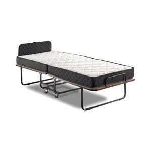 Pat metalic pliabil HERON, 90 x 204 cm, pentru o persoană, cu saltea, alb imagine