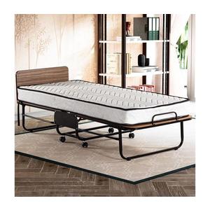 Pat pliabil metalic pentru o persoană cu saltea HERON 80x190 cm, alb, capacitate portantă 120 kg imagine