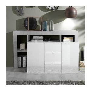 Comodă LENOR albă/gri beton imagine