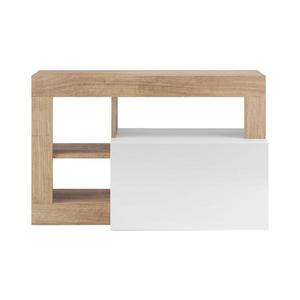 Bancă LENOR 91 x 209 cm, alb/maro imagine