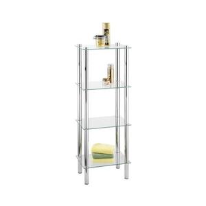 WENKO 15853100 - Etajeră YAGO 40 x 104 cm, inox/argintiu/transparent imagine