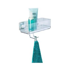 WENKO 22694100 - Poliță VACUUM-LOC QUADRO ED 25, 5x15 cm argintiu/crom lucios/transparent imagine
