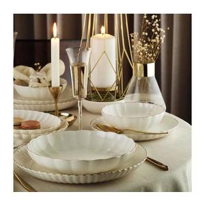 Set de masă 27 piese din porțelan, alb cu accente aurii imagine