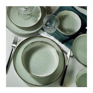 Set veselă 24 piese, verde, din porțelan imagine