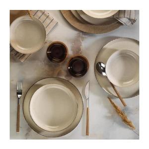 Set de veselă din porțelan, 12 piese, bej imagine