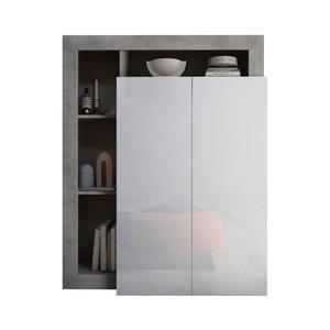 Dulap LENOR alb/gri beton imagine