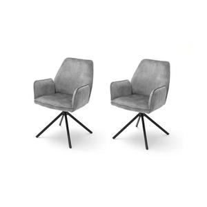 Set 2 scaune de dining NEXORO, gri imagine