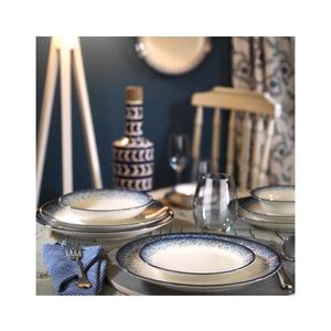 Set de veselă 24 buc alb/albastru/porțelan imagine