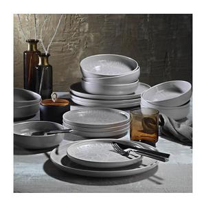 Set de veselă, 24 piese, gri/porțelan imagine
