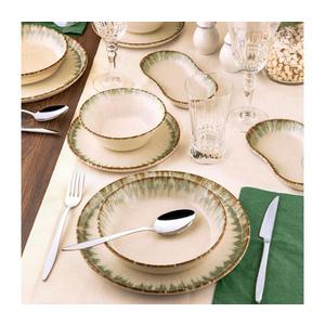 Set veselă, 27 piese, porțelan, bej/maro imagine