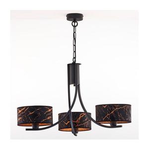 Jupiter 2106 - Lustră cu lanț ARTHUR, 3xE27/15W/230V, negru/portocaliu, decor marmură imagine