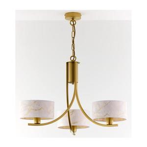 Jupiter 2096 - Lustră cu lanț ARTHUR, 3xE27/15W/230V, alb/auriu/decor de marmură imagine