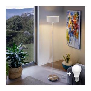 Lampadar LED TUNJA 1xE27/20W/230V Ø 30 cm crom mat/alb imagine