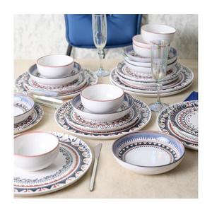 Set veselă 24 piese, multicolor, din ceramică stoneware imagine
