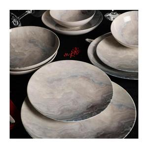 Set de veselă, 24 piese, porțelan, maro imagine