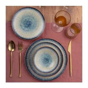 Set de veselă 24 piese, din porțelan, albastru imagine