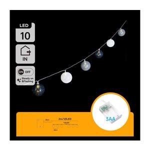 - Ghirlandă LED de Crăciun, 10 LED, alimentare 3xAA, 2 m, alb cald imagine