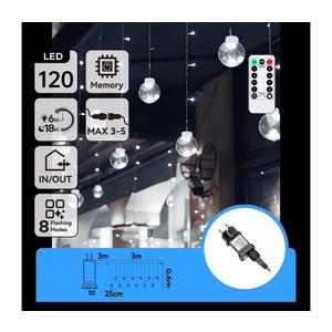 - Ghirlandă LED de Crăciun pentru exterior, 120 LED / 6W / 230V, 8 funcții, 3 x 0, 6 m, IP44, alb rece, telecomandă inclusă imagine