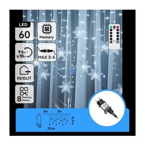 - Instalație LED de Crăciun pentru exterior 120xLED/6W/230V/8 funcții 3x0, 7m IP44 alb rece+telecomandă imagine