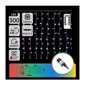 - Ghirlandă LED de Crăciun pentru exterior RGBY, 300 LED/6W/230V, 8 funcții, 3 x 1 m, IP44 + telecomandă imagine