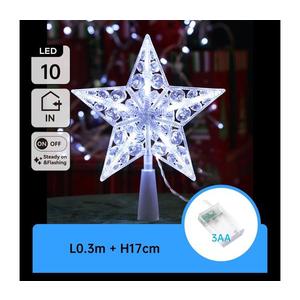 - Decorațiune LED de Crăciun, stea, 10xLED/3xAA, alb rece imagine