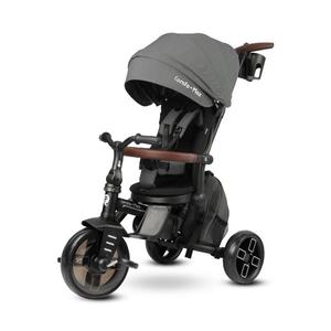 QPlay - Tricicletă 7 în 1 pentru copii COMFO MAX, gri imagine