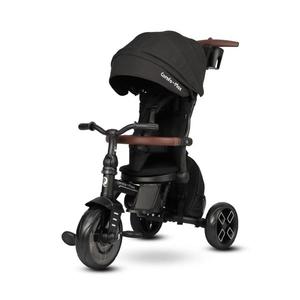 QPlay - Tricicletă COMFO MAX 7 în 1 pentru copii, neagră imagine