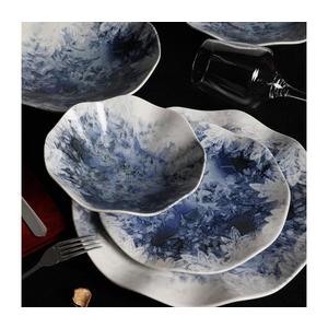 Set de veselă 24 piese din porțelan, albastru imagine