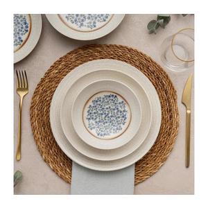 Set de veselă, 24 piese, porțelan, albastru/bej imagine