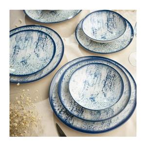 Set de veselă 24 piese albastră/porțelan imagine