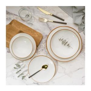 Set de masă din porțelan, 24 piese, bej imagine