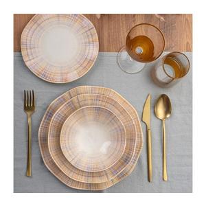 Set de masă din porțelan, 24 de piese, portocaliu imagine