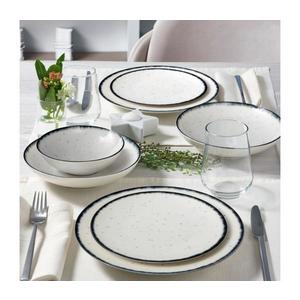 Set veselă 24 piese, din porțelan, alb/negru imagine