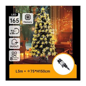 - Brad de Crăciun LED pentru exterior 165xLED/6W/230V/8 funcții 150cm IP44 alb cald imagine