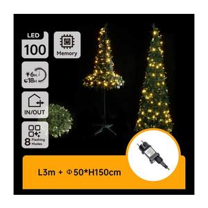 - Brad LED de exterior 100 LED / 230 V, 1, 5 m, IP44, verde, alb cald imagine