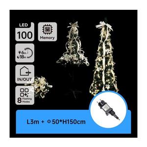 - Brad de Crăciun LED pentru exterior, 100xLED/230V, 1, 5 m, IP44, alb/auriu, alb rece imagine