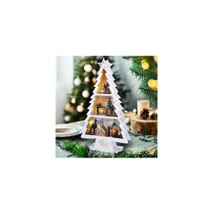 1V283 - Brăduț din lemn cu LED pentru Crăciun, 13 x LED, 2 x AA imagine