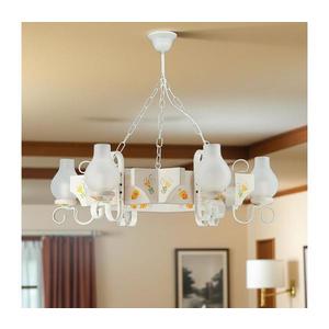 Brilagi - Candelabru suspendat cu lanț QUEEN 6xE14/40W/230V fag/crem imagine