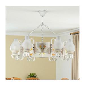 Brilagi - Lustră suspendată cu lanț QUEEN 8xE14/40W/230V fag/crem imagine