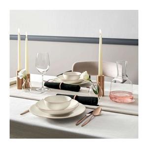 Set de veselă 18 piese, porțelan, alb/cupru imagine