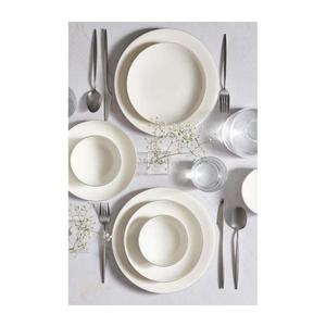 Set de masă 18 piese, porțelan, alb/argintiu imagine