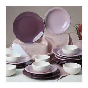 Set de veselă din ceramică, 18 piese, violet/alb imagine