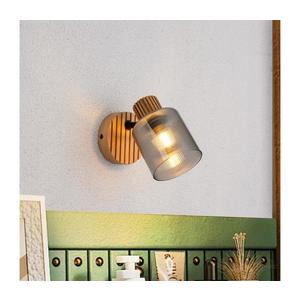 Brilagi - Aplica de perete cu spot HYGGE 1xE14/15W/230V, lemn de hevea/fumuriu imagine