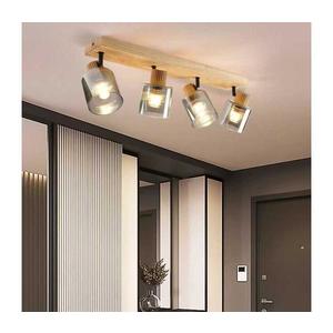 Brilagi - Plafonieră cu spoturi HYGGE, 4xE14/15W/230V, lemn de cauciuc/fumuriu imagine