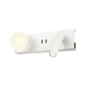 Redo 01-4660 - Aplica LED de perete NORMA, 5W/230V + LED 3W, CRI 90, USB, alb imagine