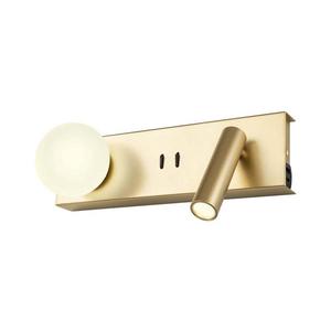 Redo 01-4661 - Aplică de perete NORMA LED/5W/230V + LED/3W CRI 90 USB, aurie imagine