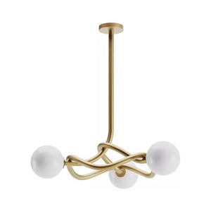 Redo 01-3256 - Lustru cu tijă CONFUSIO, 3 x E14, 28 W, 230 V, Ø 76 cm, auriu imagine